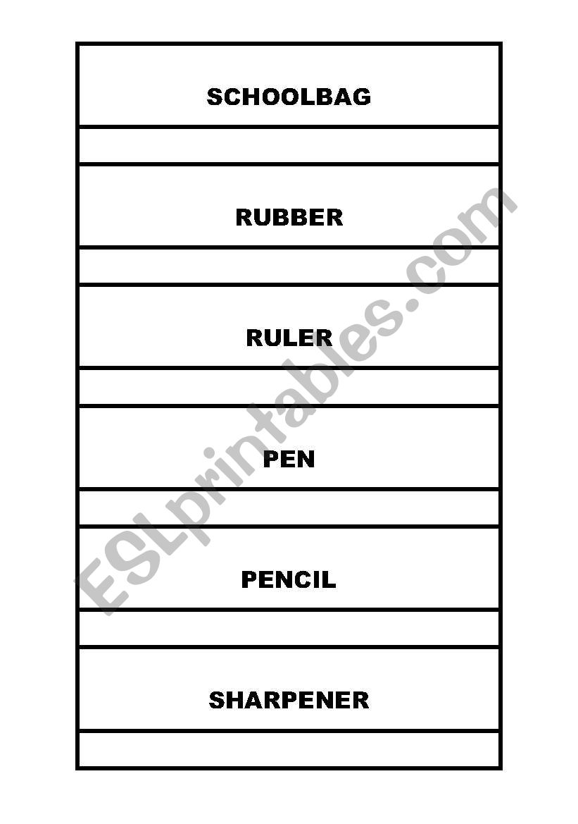 Classroom Objects Labels worksheet