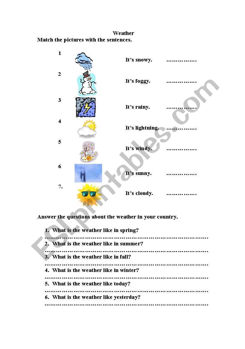 weather worksheet