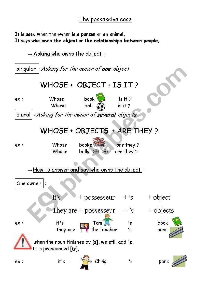 Possession worksheet