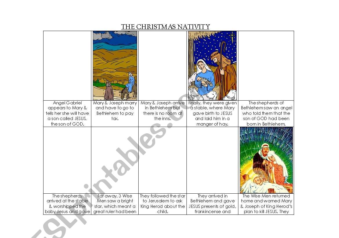 Nativity Comic Strip worksheet