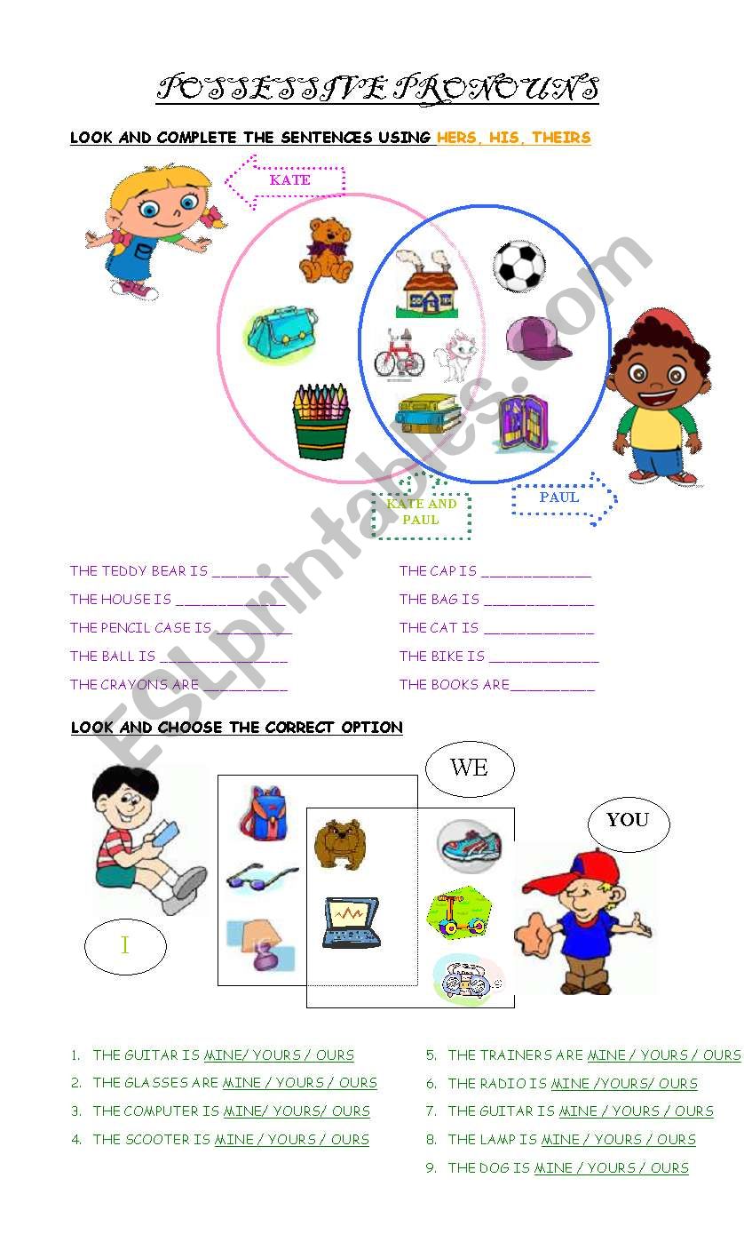 POSSESSIVE PRONOUNS worksheet