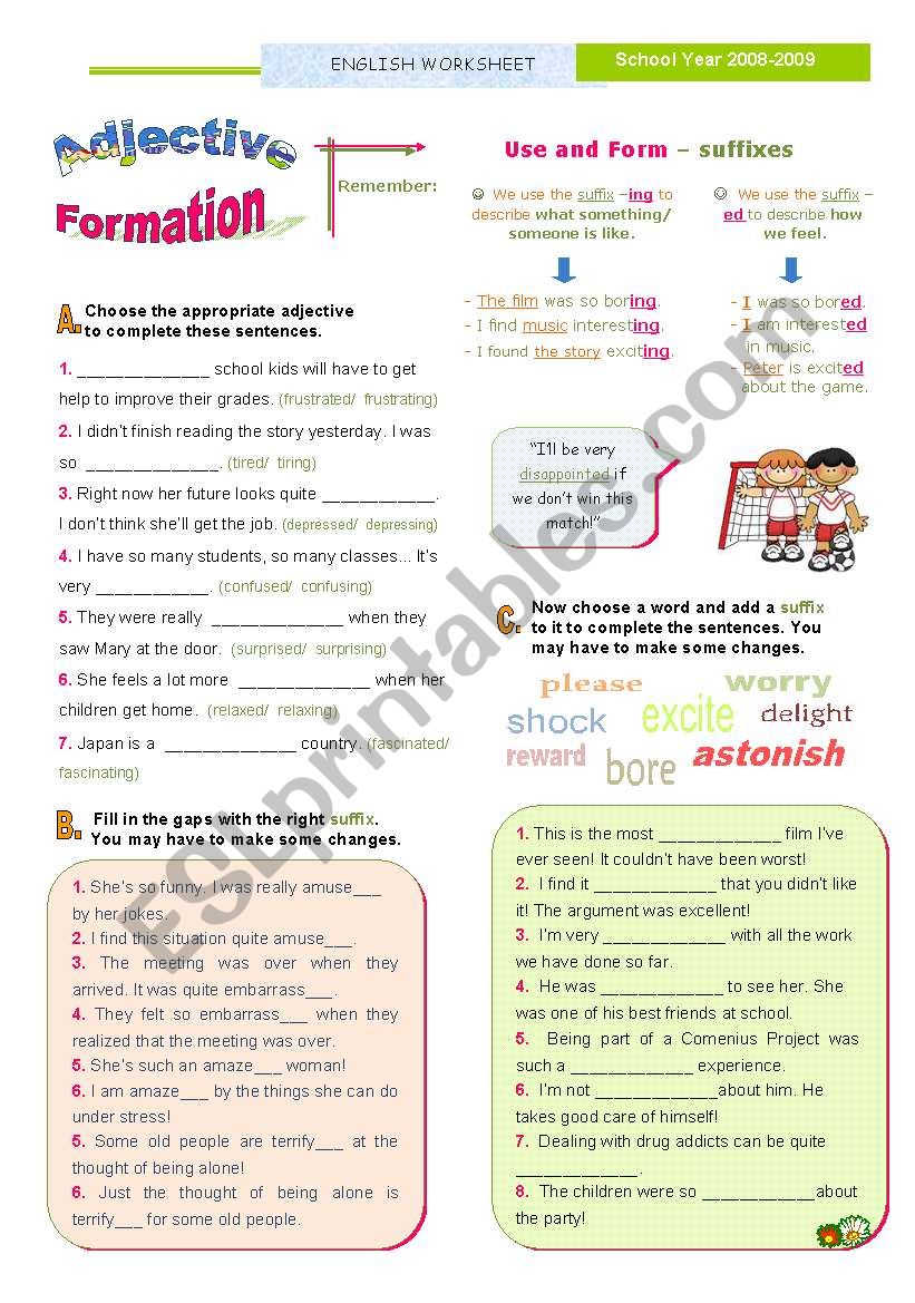 Adjective Formation  (3rd of the SET)  -  suffixes  