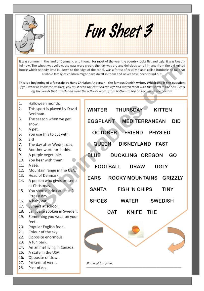 Fun Sheet 3 worksheet