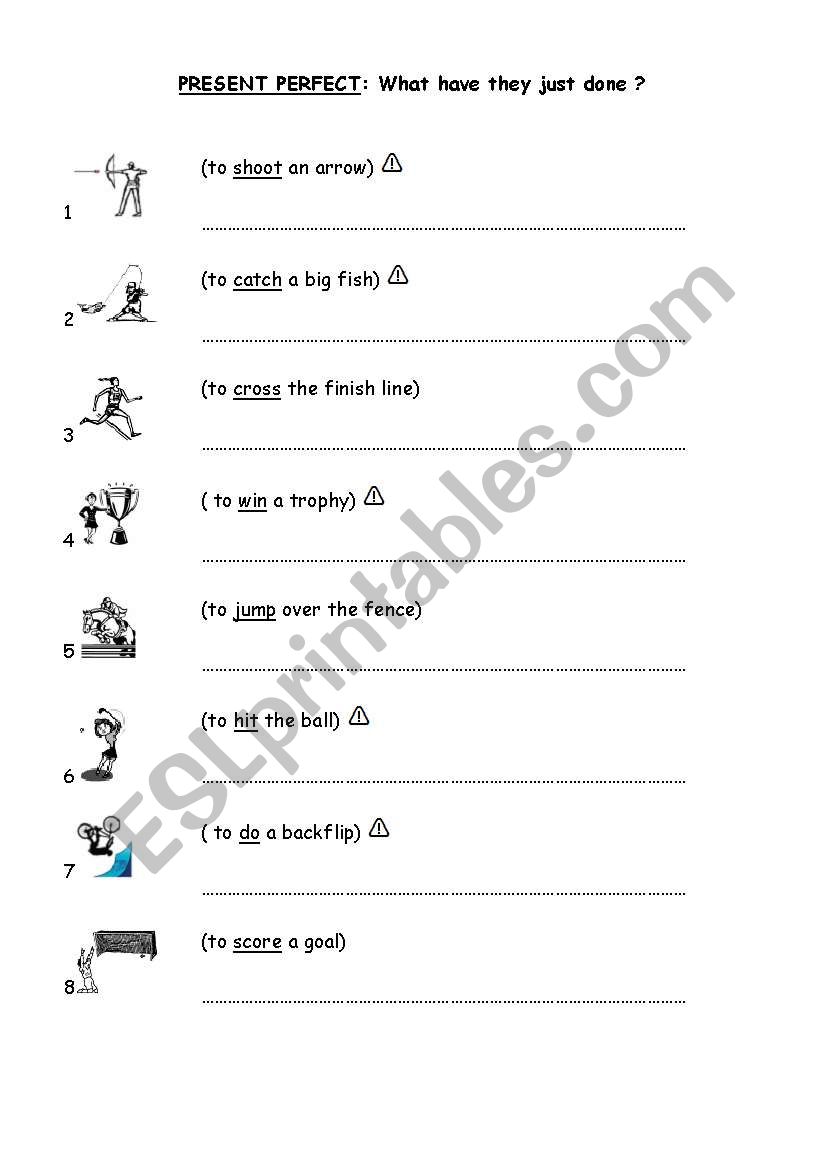 What have they just done? worksheet