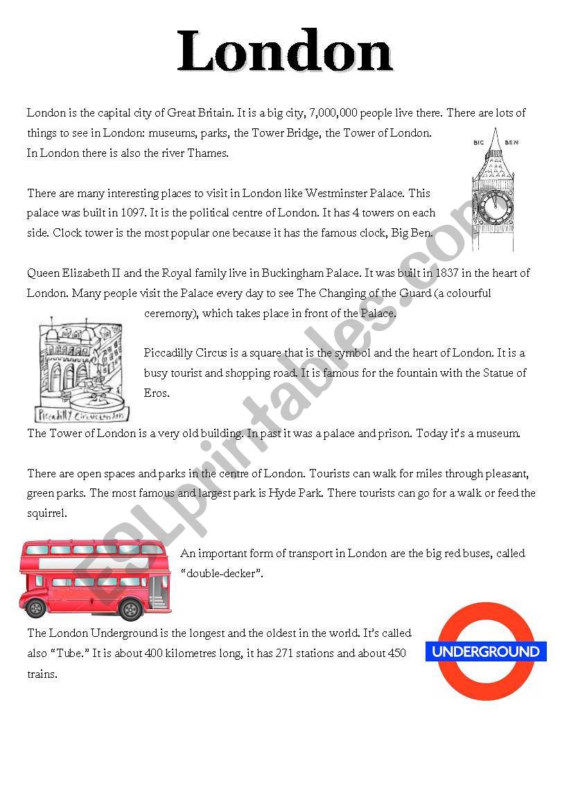 London worksheet