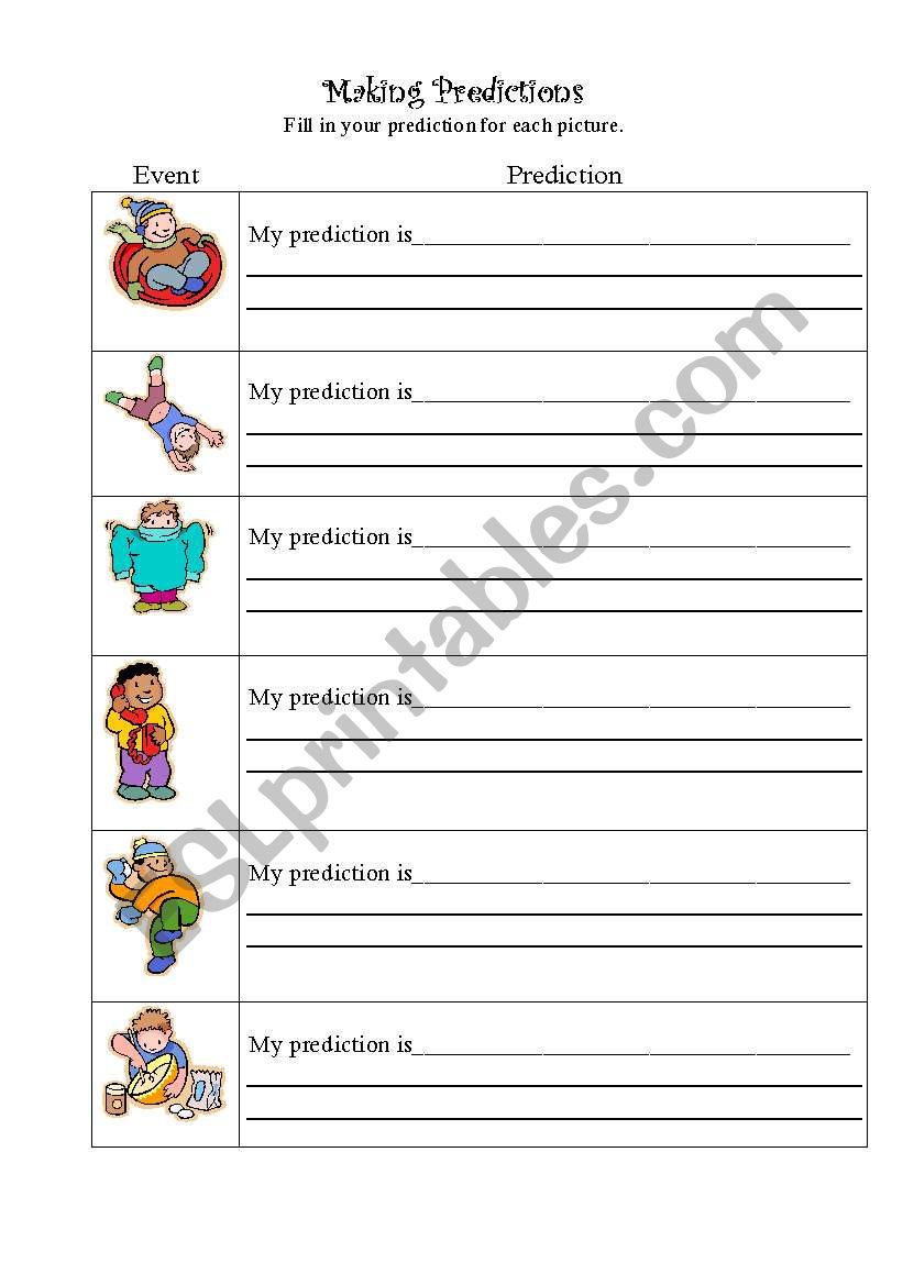 Making Predictions worksheet