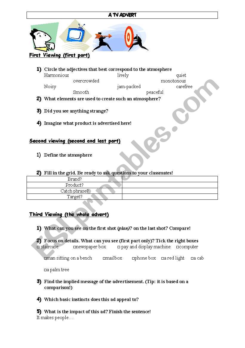 analysing a commercial  worksheet