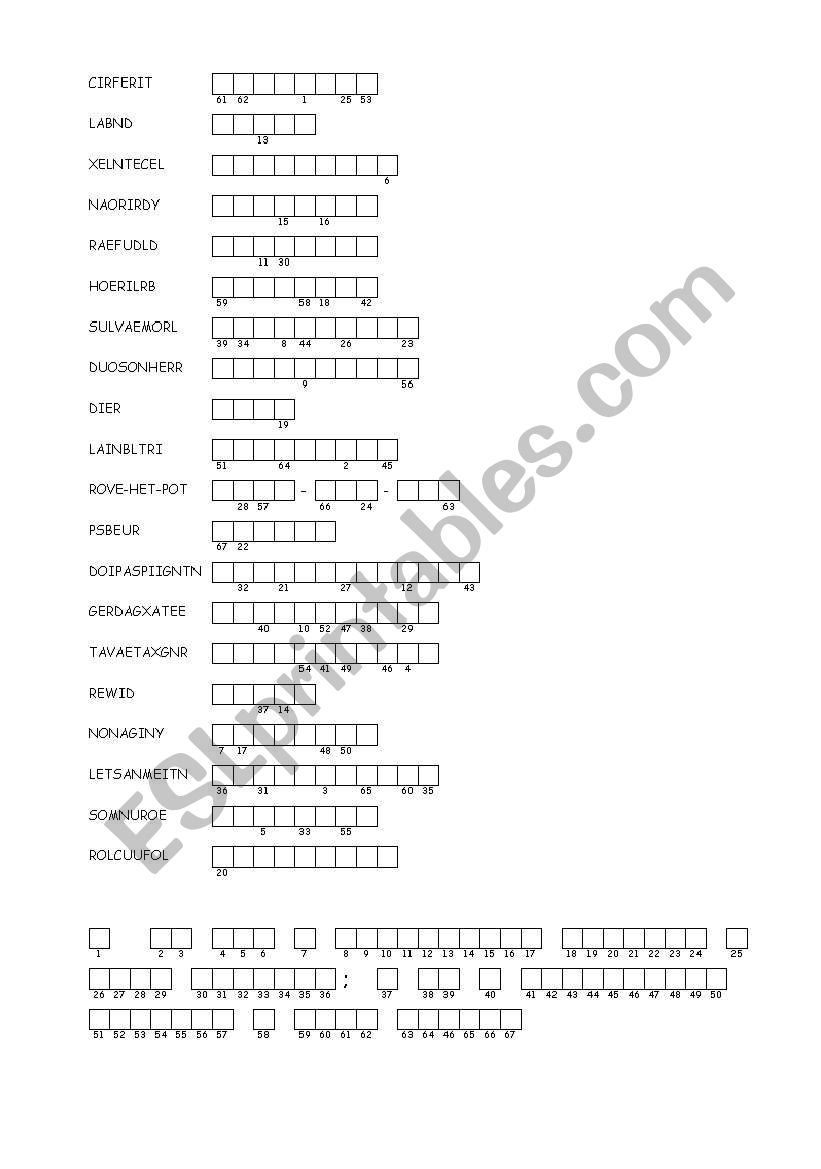 ADJECTIVES worksheet