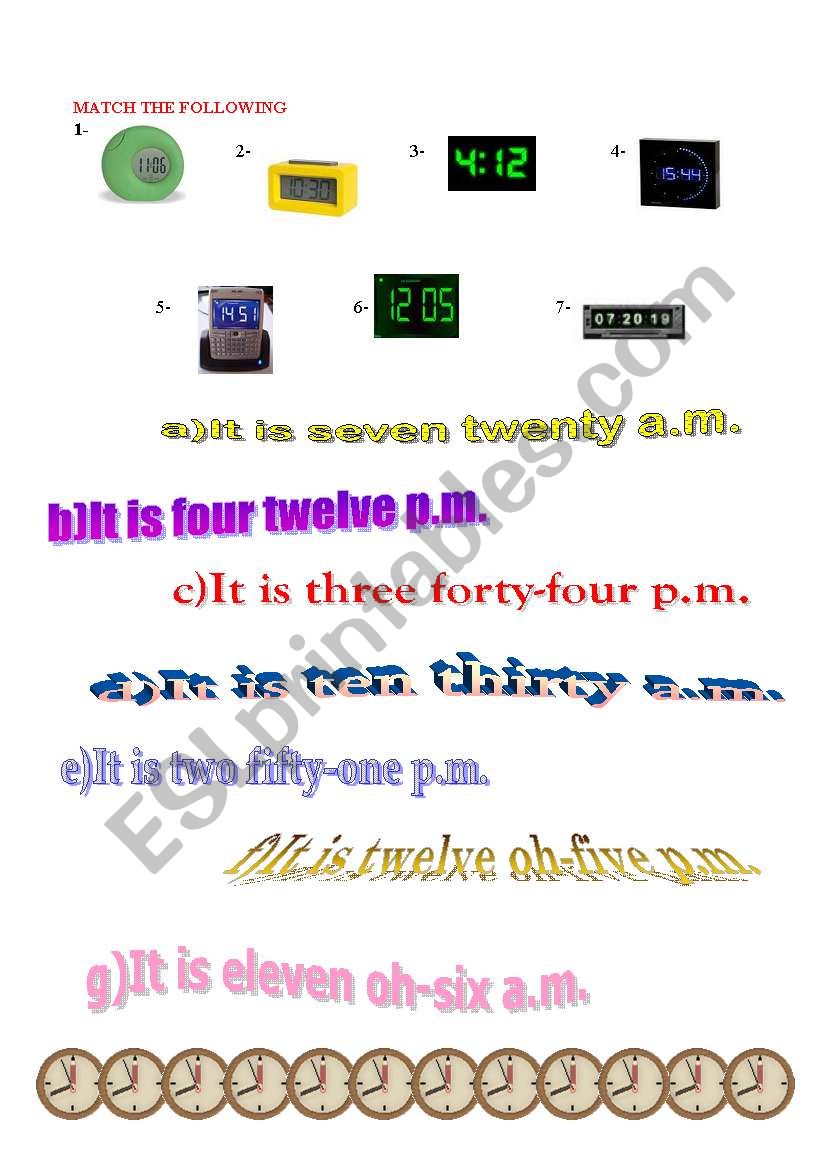 what time is it? worksheet