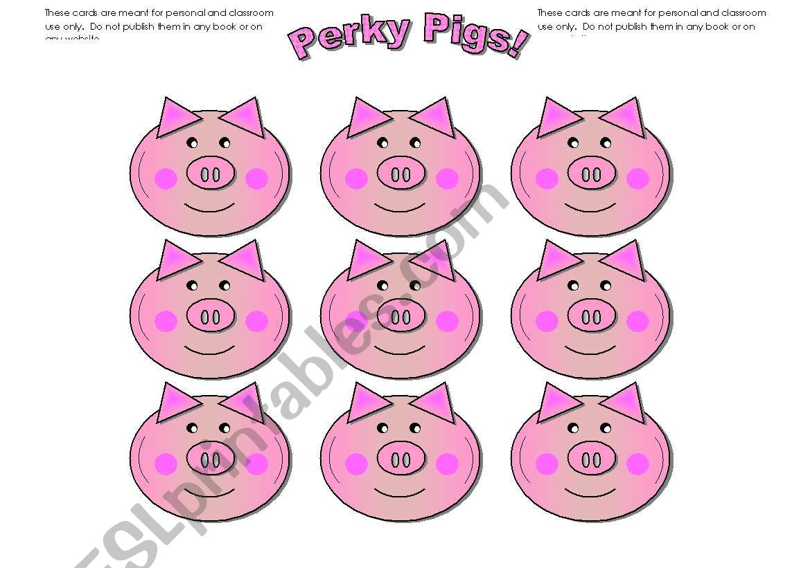 Pig Cards (Add Your Own Text) worksheet