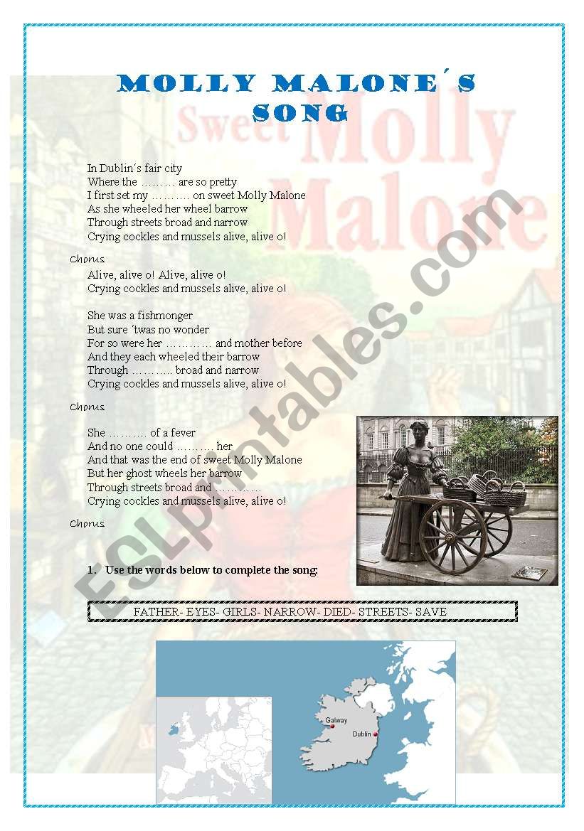 MOLLY MALONEÂ´S SONG worksheet