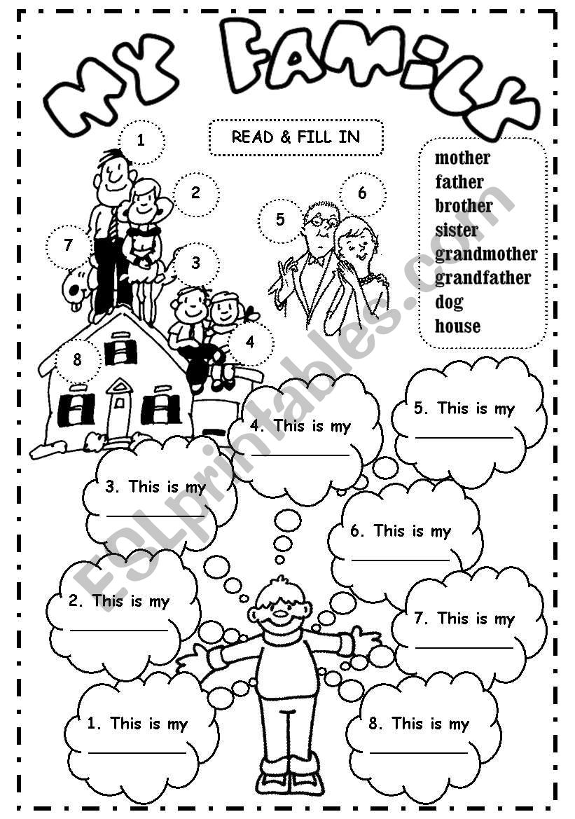 My family (3) worksheet