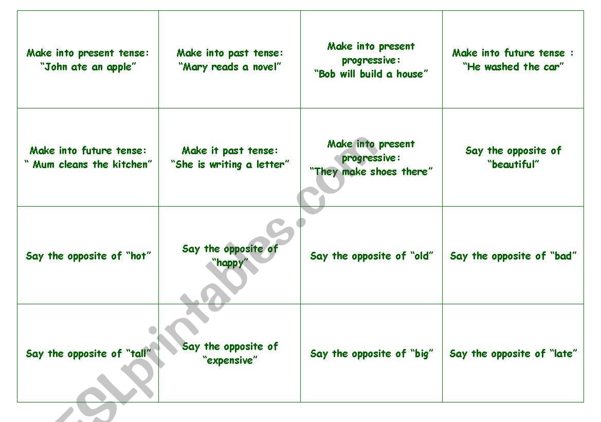 Conversation Cards worksheet