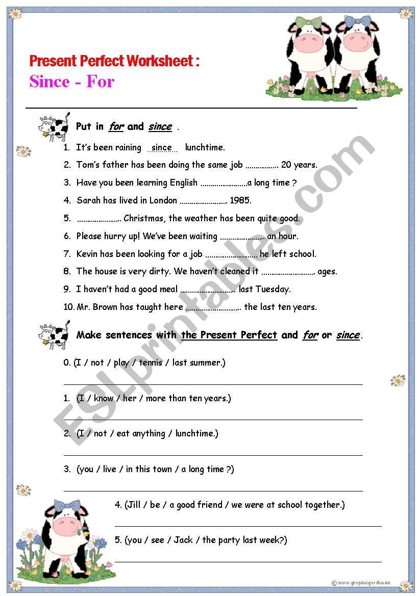 Present Perfect worksheet