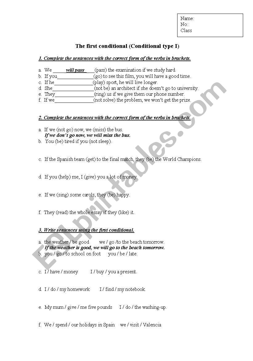 If clause worksheet