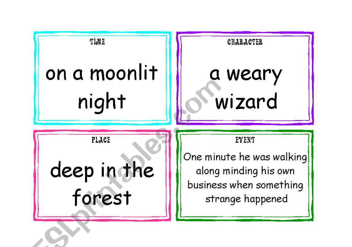 story telling flashcards worksheet