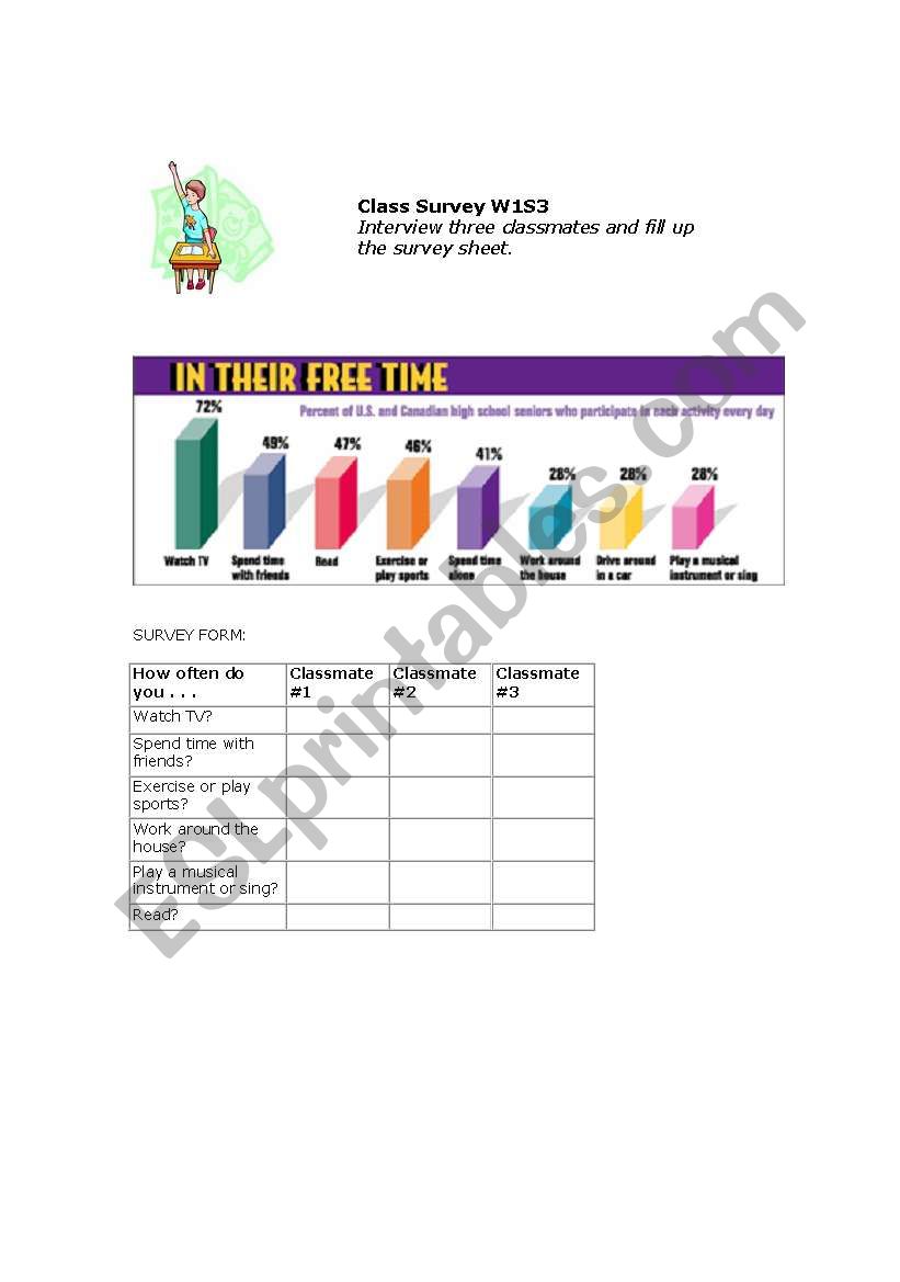 Class Survey worksheet