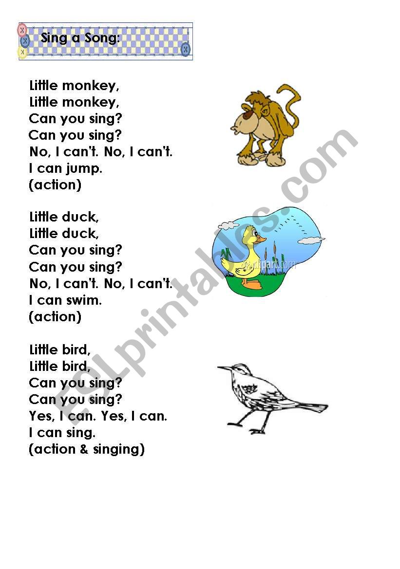 songs worksheet