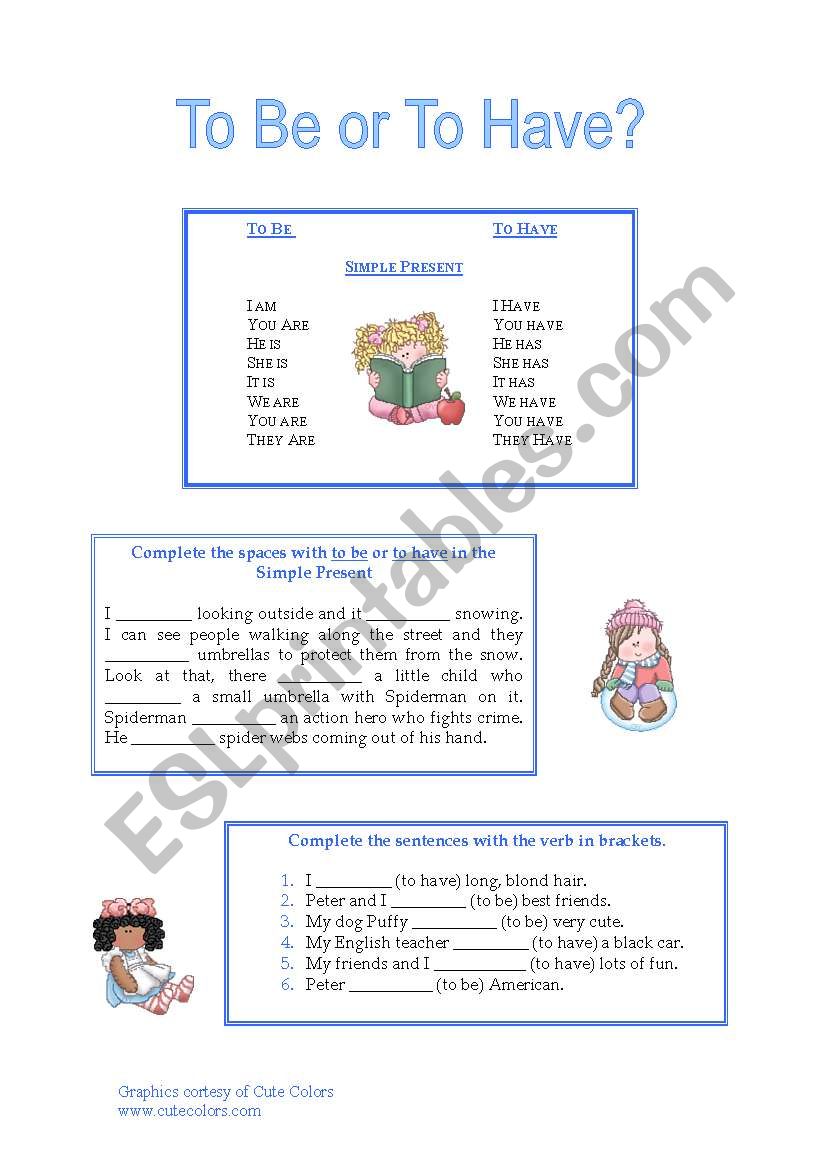To Be or To Have? worksheet