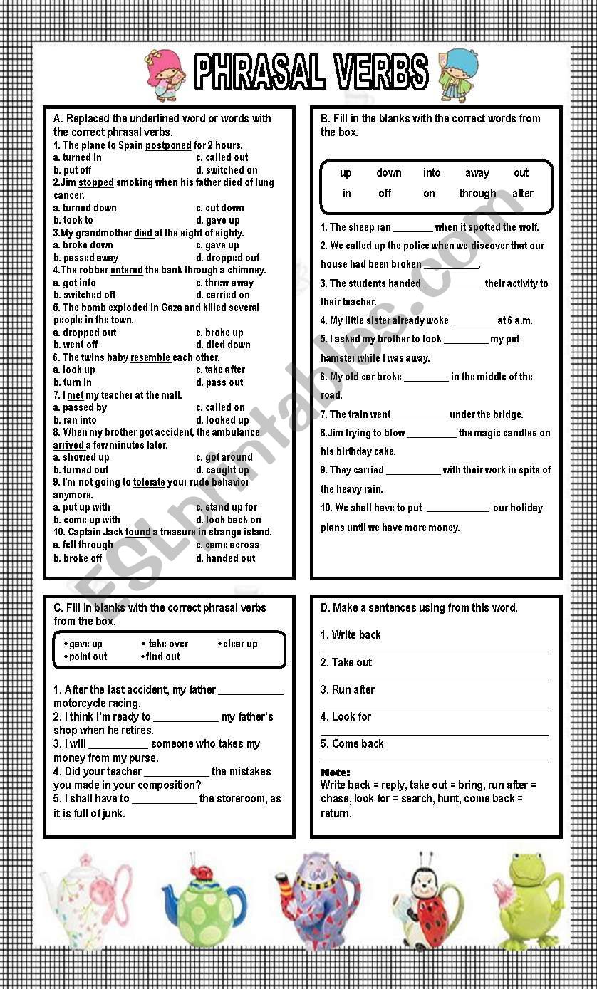 Phrasal verbs worksheet