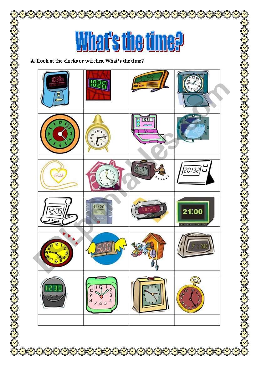 Whats the time? -daily routine, timetables