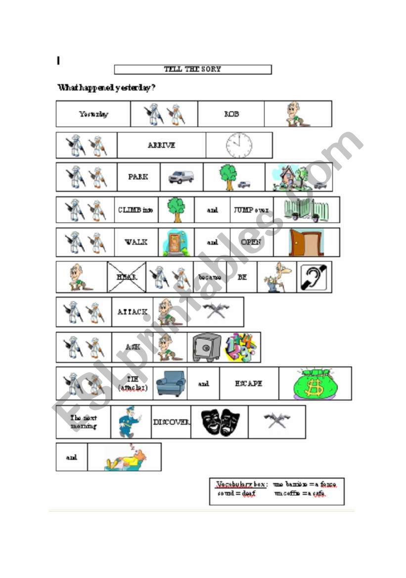 tell the story worksheet