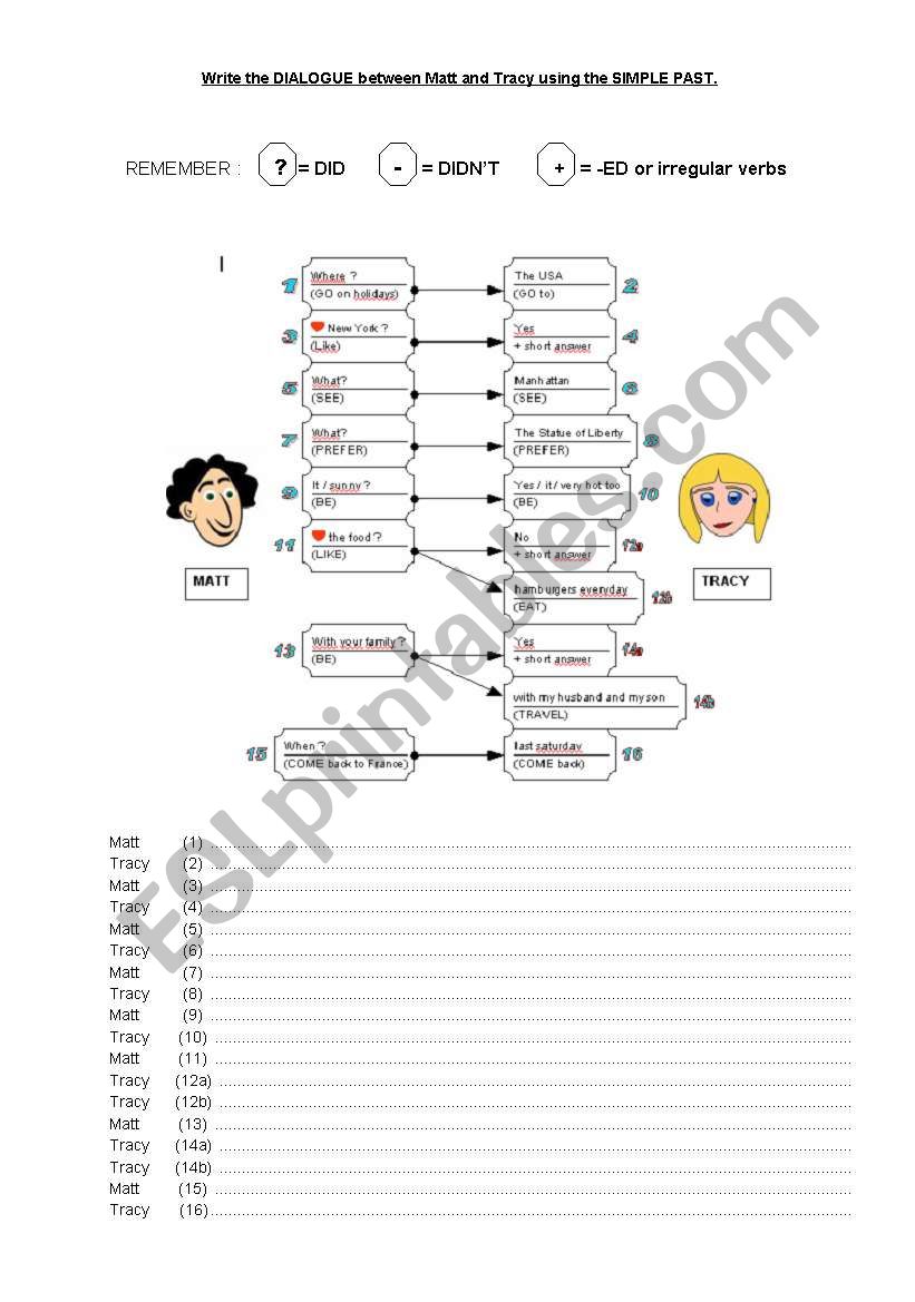 Matt and Tracy in New York worksheet