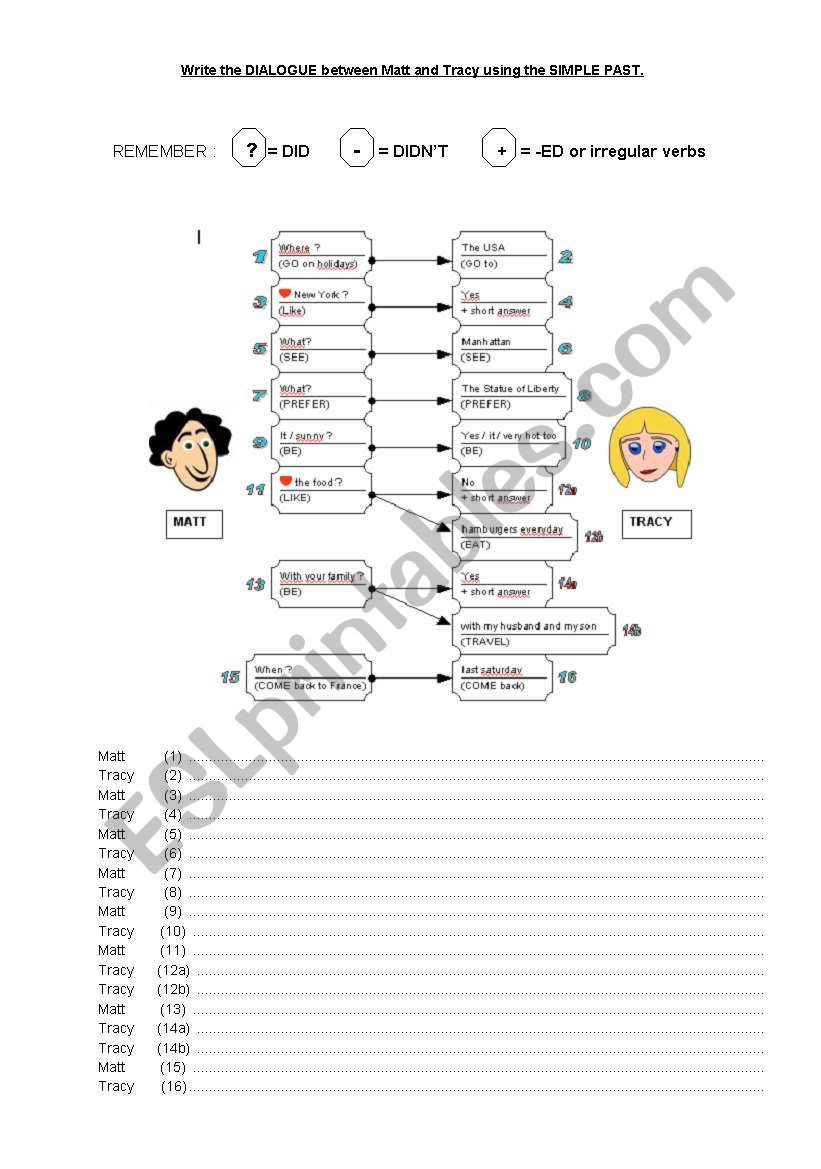 Matt and Tracy in New York worksheet