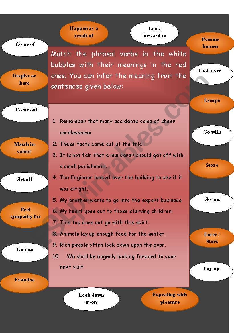 PHRASAL VERBS - II worksheet