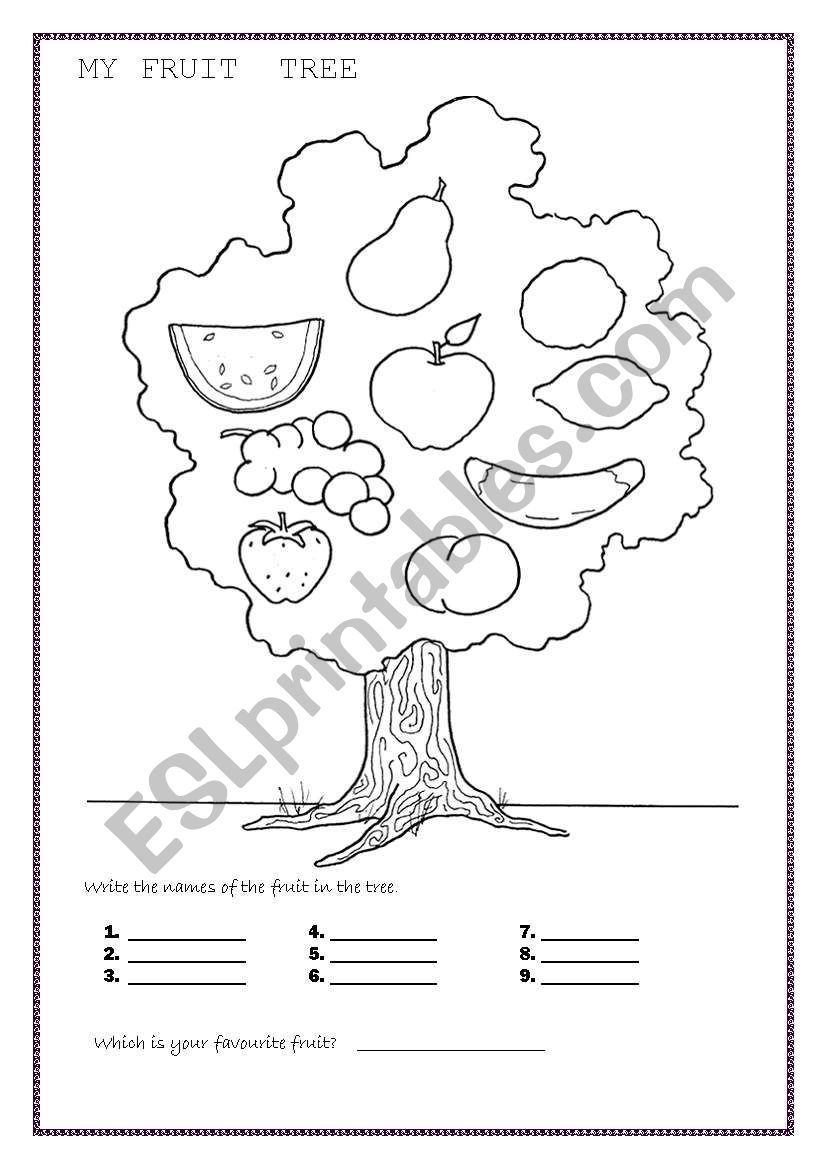MY FRUIT TREE worksheet