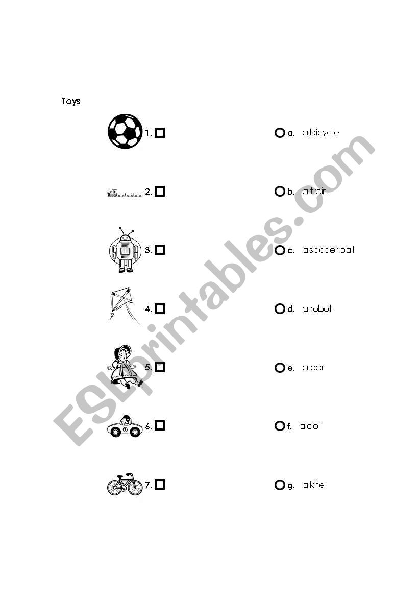 matching toys worksheet