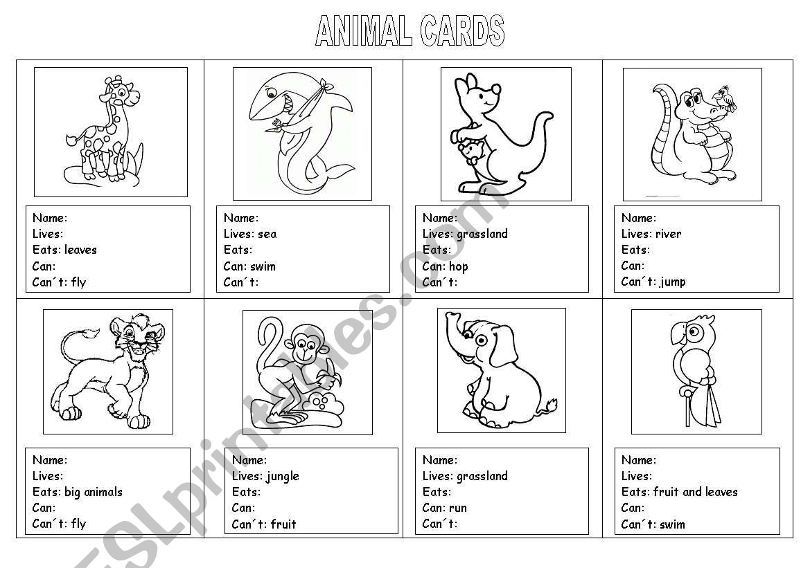 ANIMAL CARDS worksheet