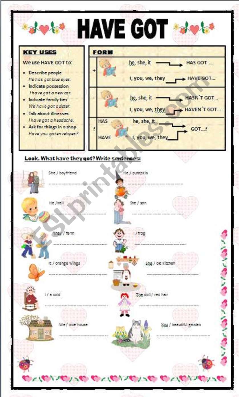 HAVE GOT worksheet