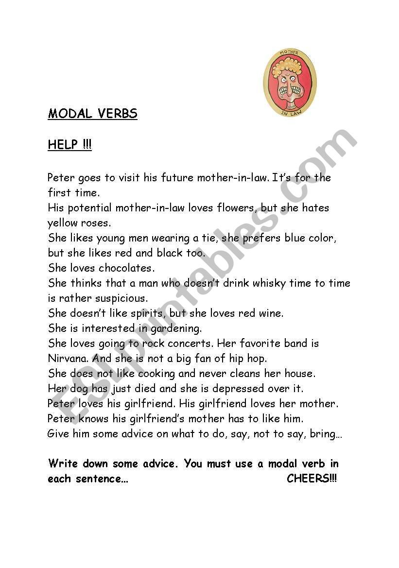 MODAL VERBS - MOTHER-IN-LAW worksheet