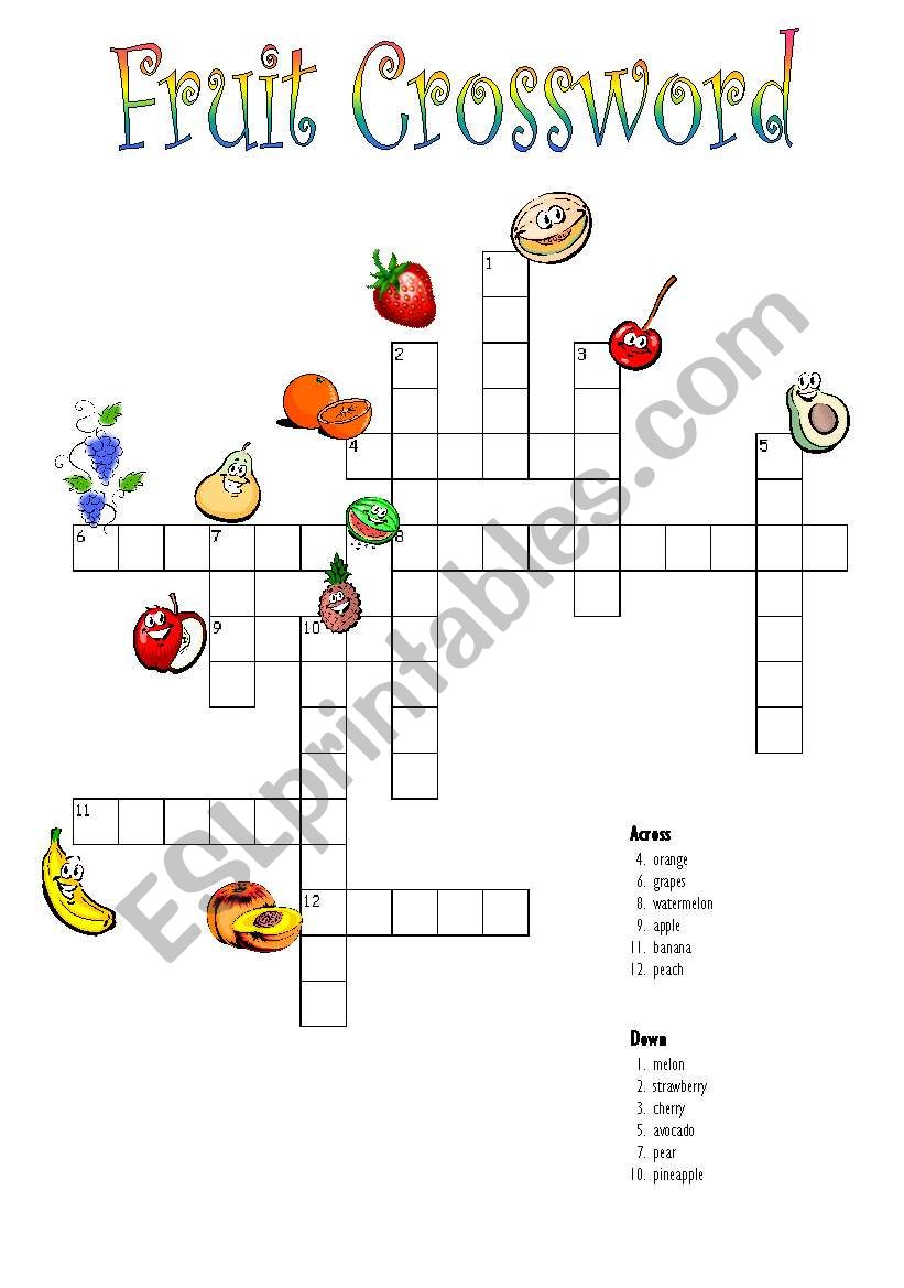 Fruit Crossword worksheet