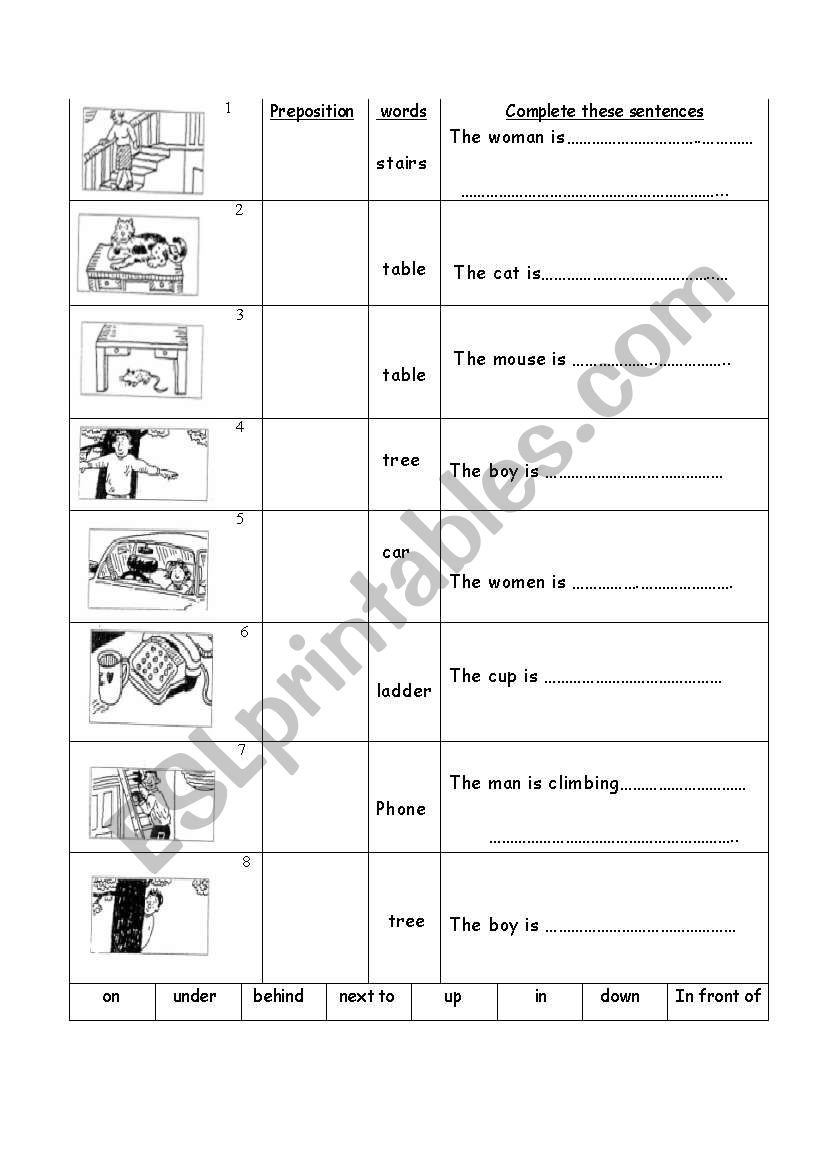 grid preposition worksheet