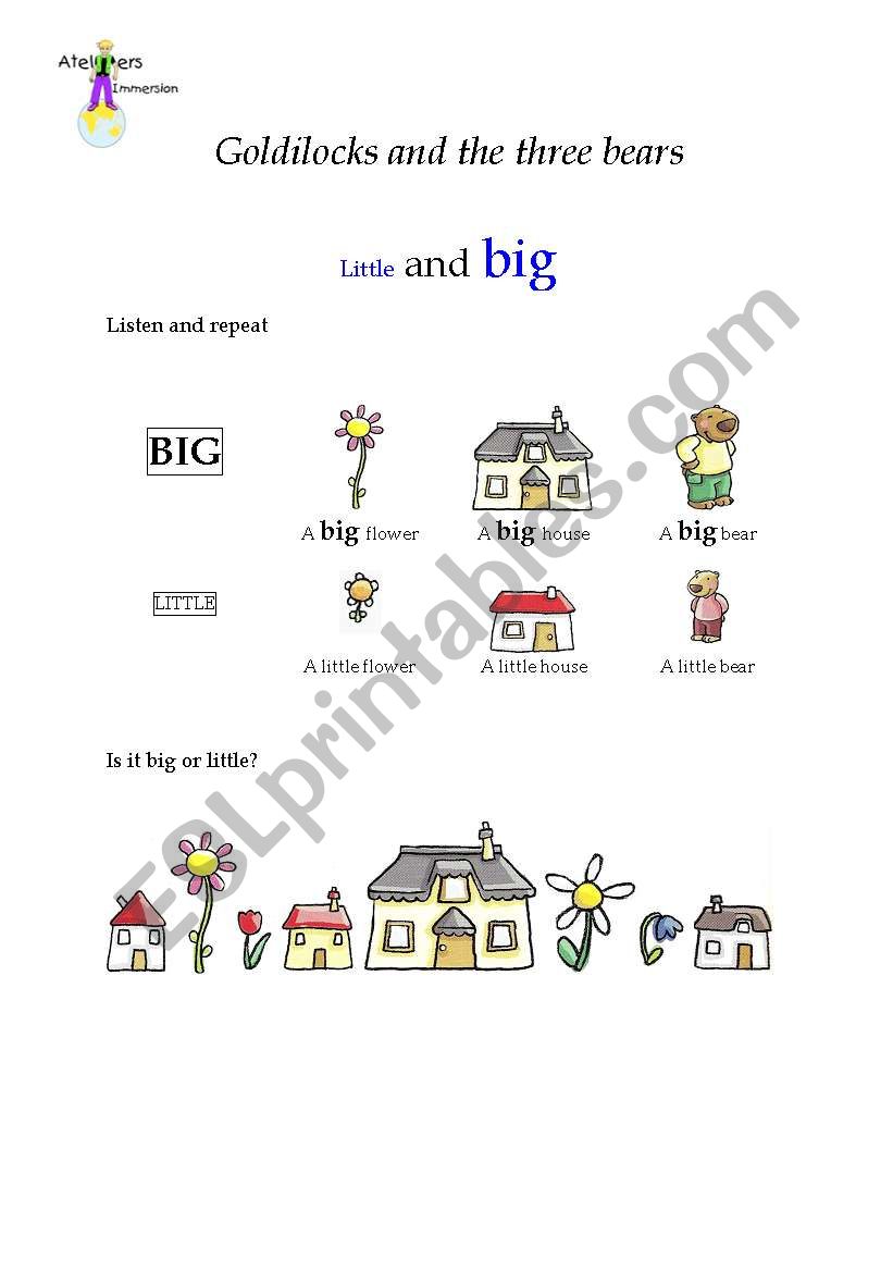 big or little worksheet