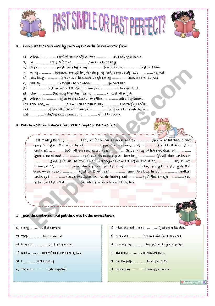 Past Simple vs Past Perfect worksheet