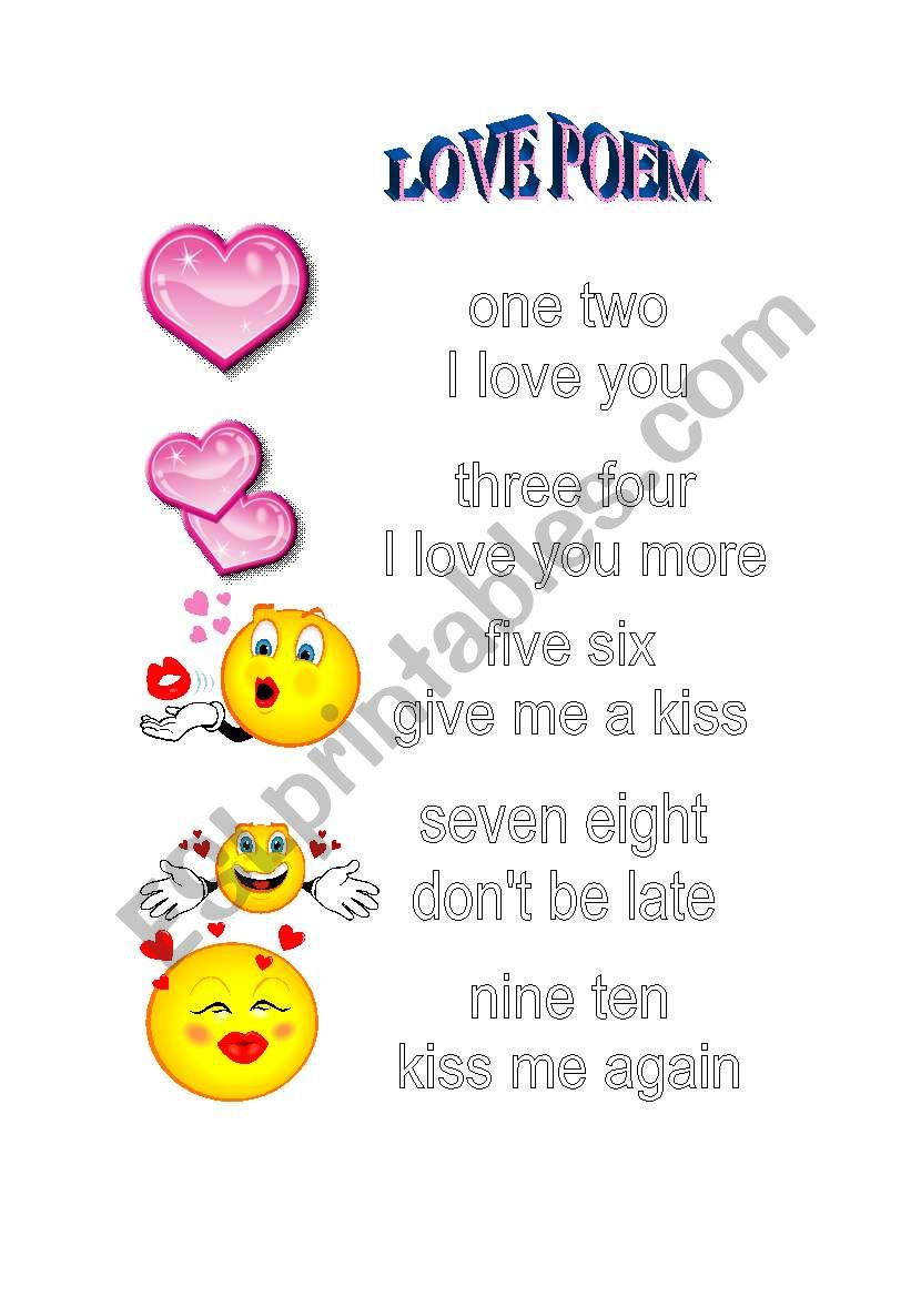 LOVE POEM worksheet