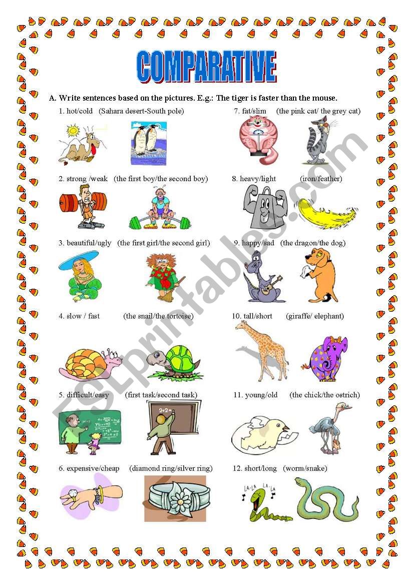 Comparatives worksheet