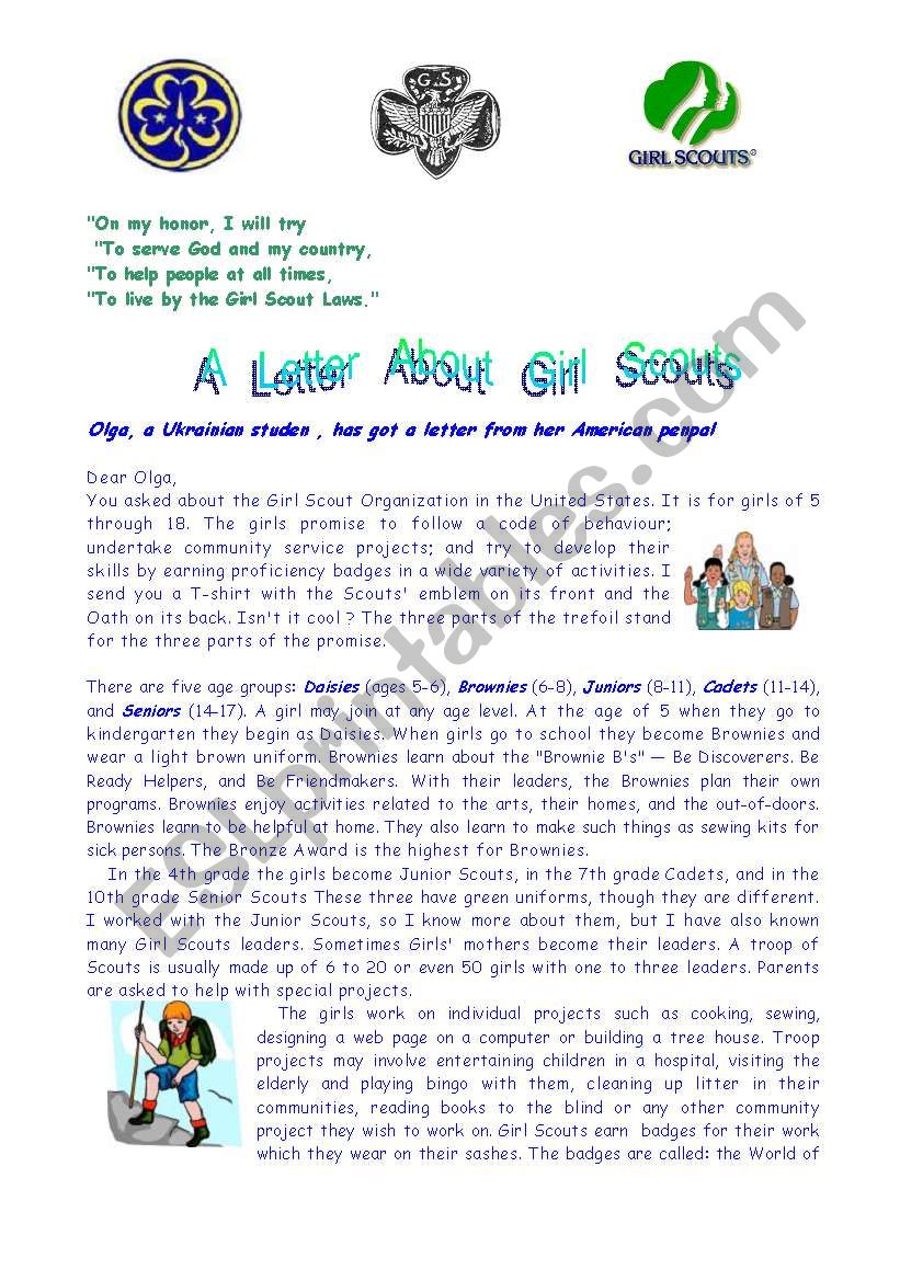 Girl Scouts worksheet