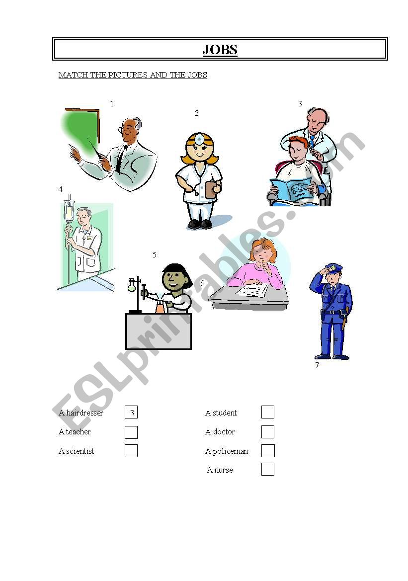 occupations worksheet