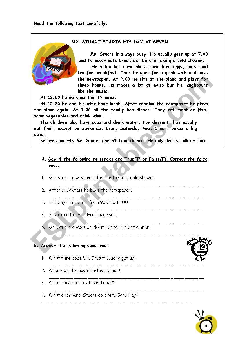 DAILY ROUTINE worksheet