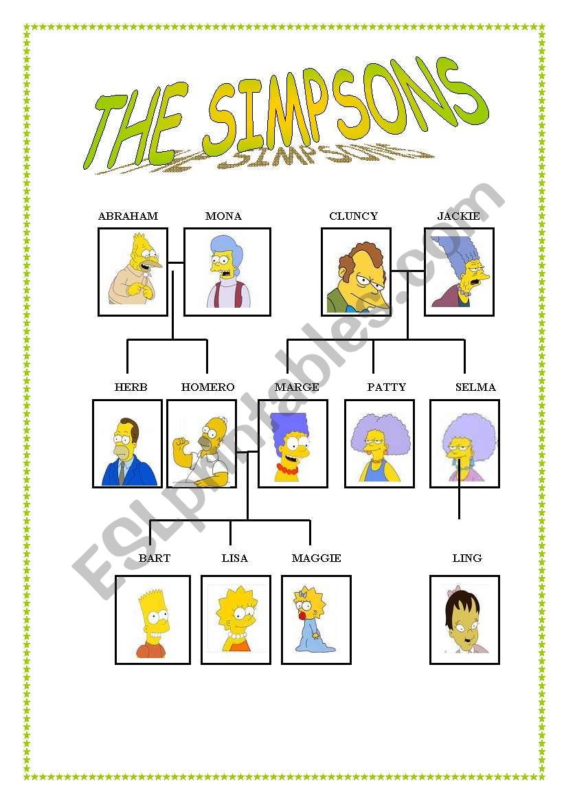 the simpsons family tree worksheet