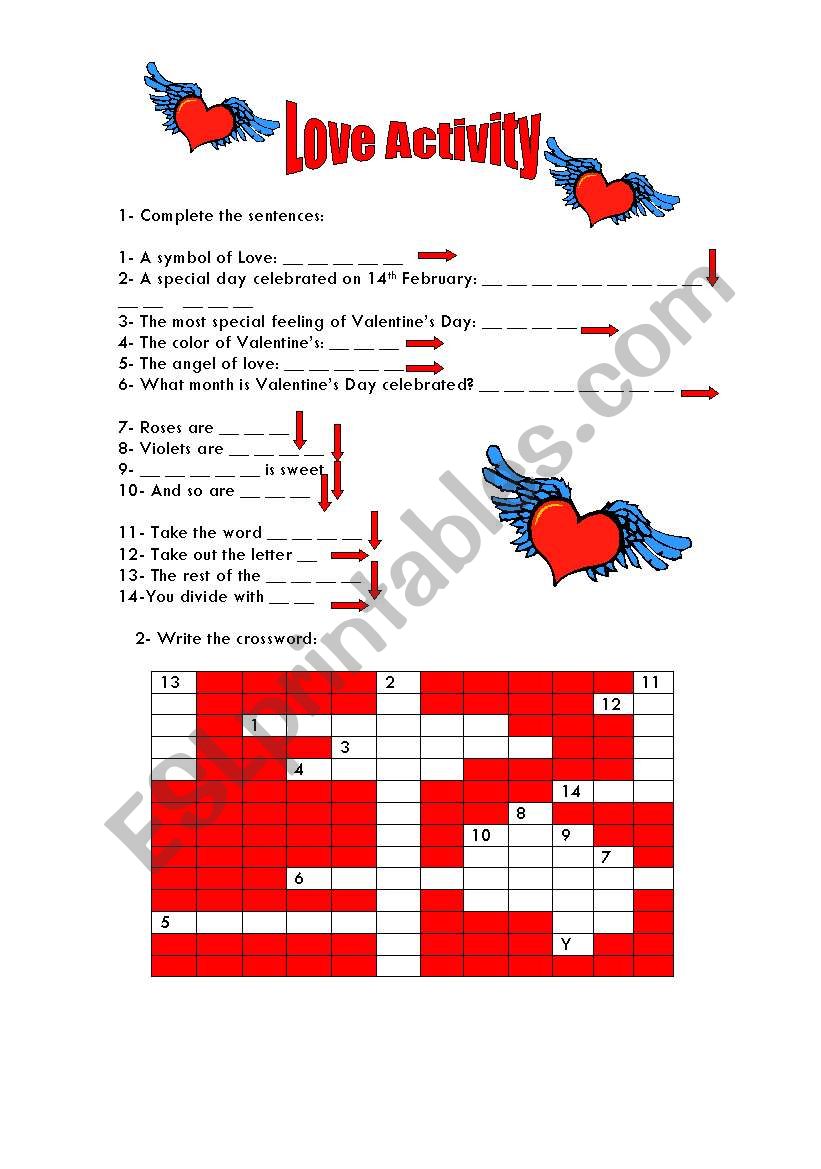 Love Activity worksheet