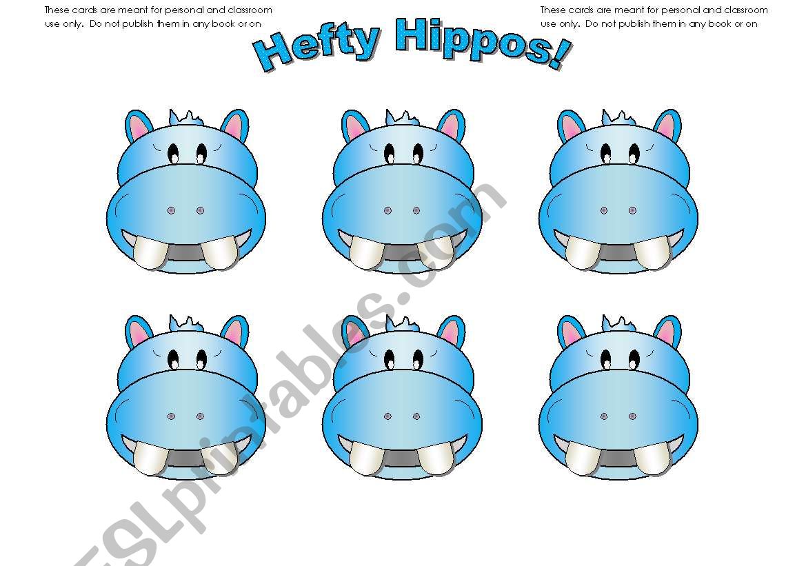 Hippo Cards (Add your own text.)
