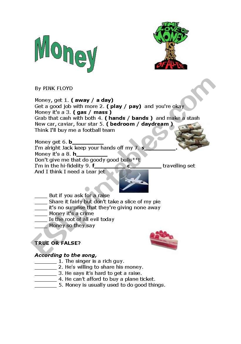 Money - Pink Floyd Song worksheet