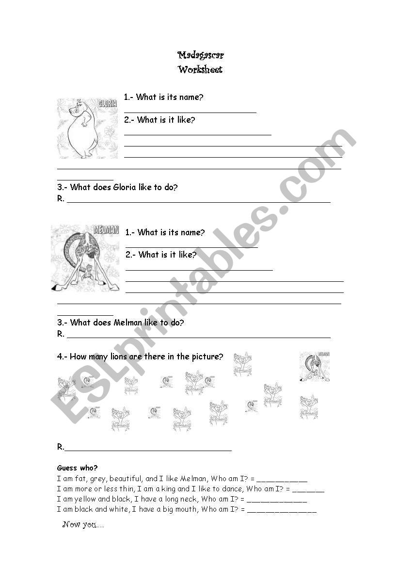 Madagascar worksheet