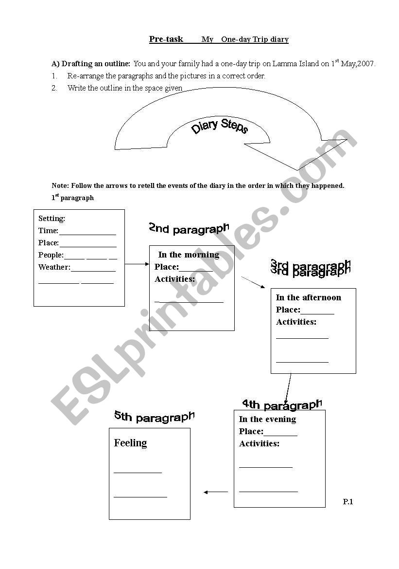 diary writing worksheet