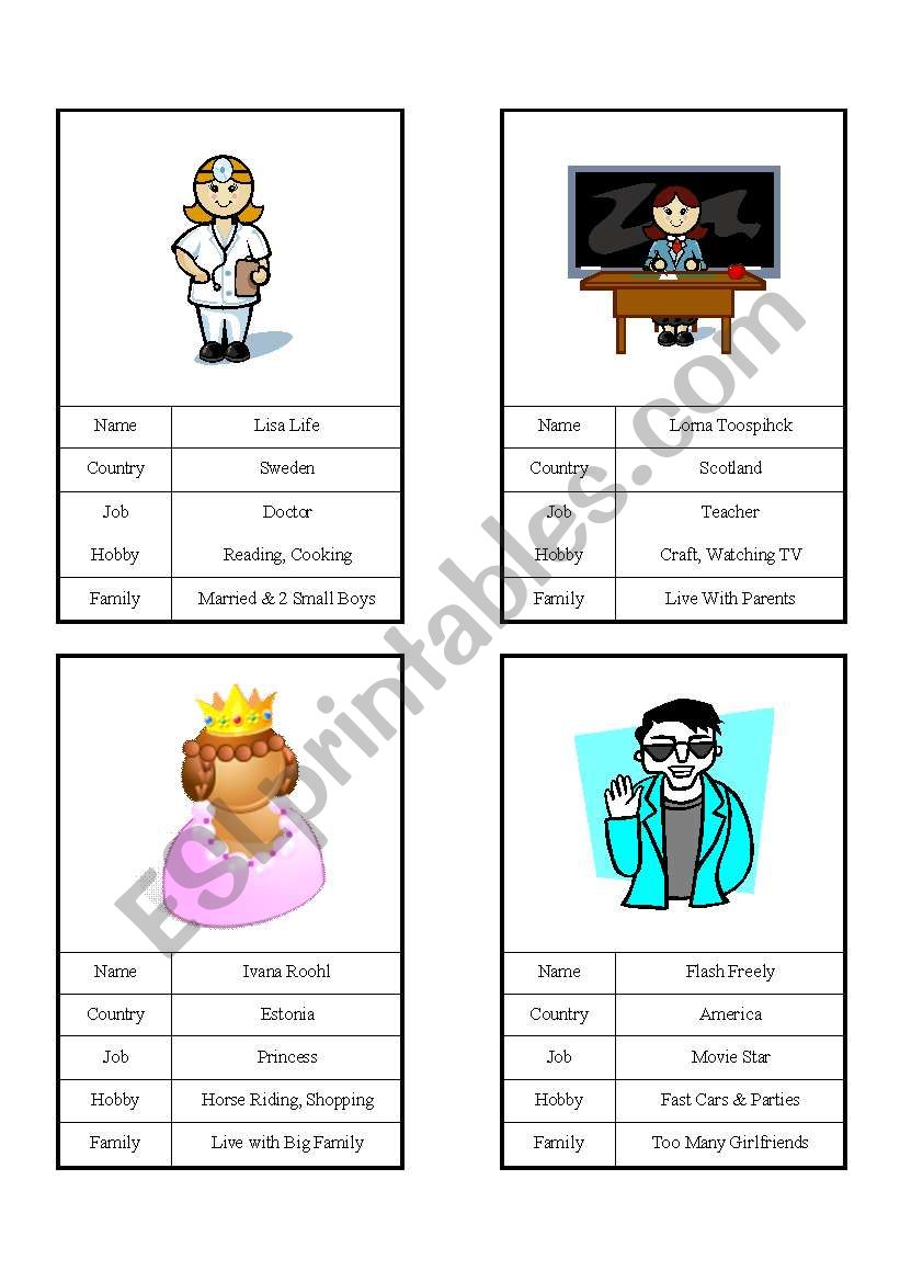 Role Cards - Let Your Students Be Someone Else And They TALK!!!